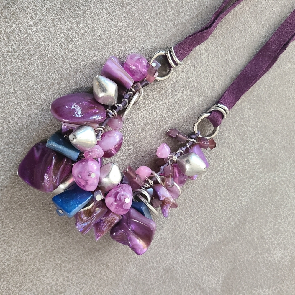 Chic Purple and Silver Women's Necklace